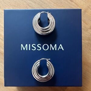 Missoma Lucy Williams Medium Silver Ridge Hoops